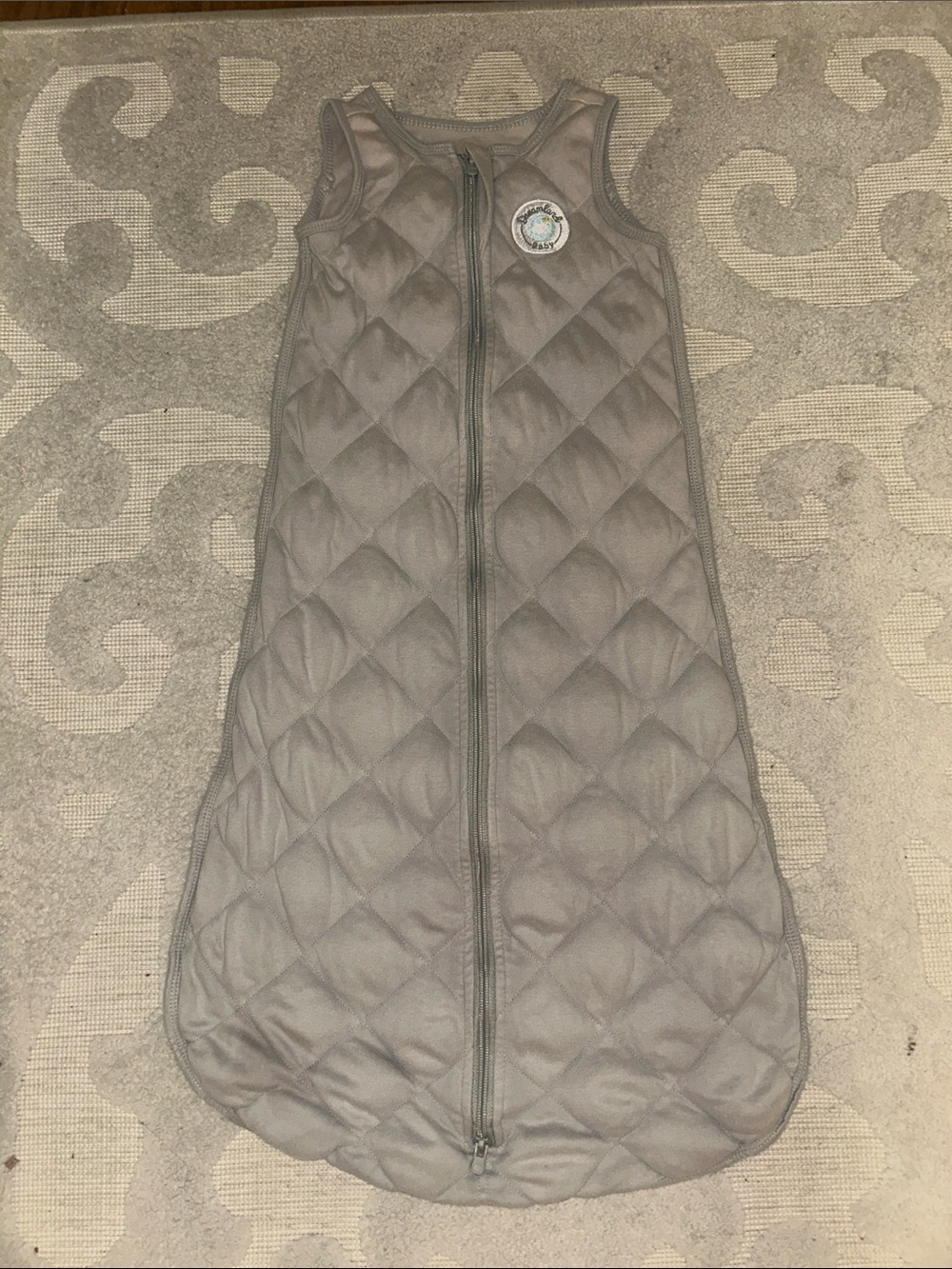 DREAMLAND Gray Weighted Baby Sleep Sack with Front Zipper